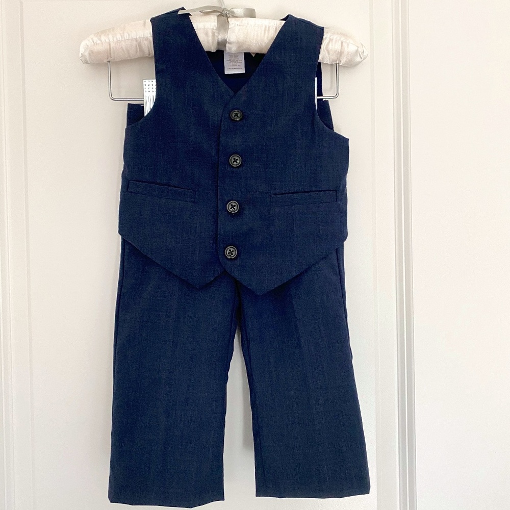 Janie and Jack wool suit trouser & vest - 12-18mth